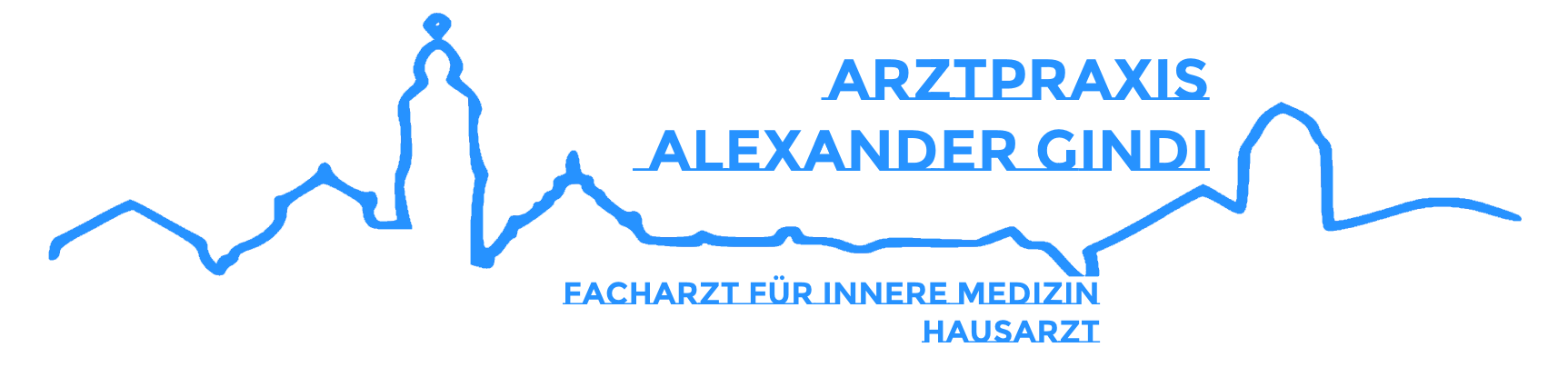 Logo Arztpraxis und Umrisszeichnung der Silhouette Hachenburg